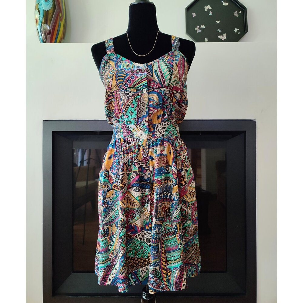 Vintage No.6 store sleeveless silk summer mini dress, handmade dress, a line